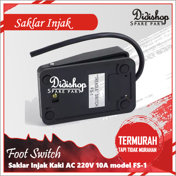 Jual Foot Switch Saklar Injak Kaki Kaki AC 220V 10A model FS-1 | Shopee ...