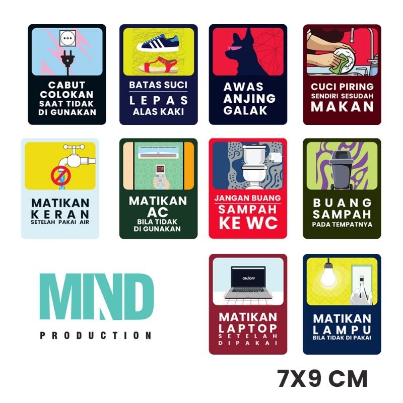 Jual SET STIKER PENGINGAT & INFORMASI – 10 DESAIN EDUKATIF | Shopee ...