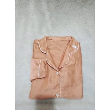 BA B26 Baju Tidur Piyama Satin Polos Lengan Pendek Celana Panjang Setelan Baju Tidur