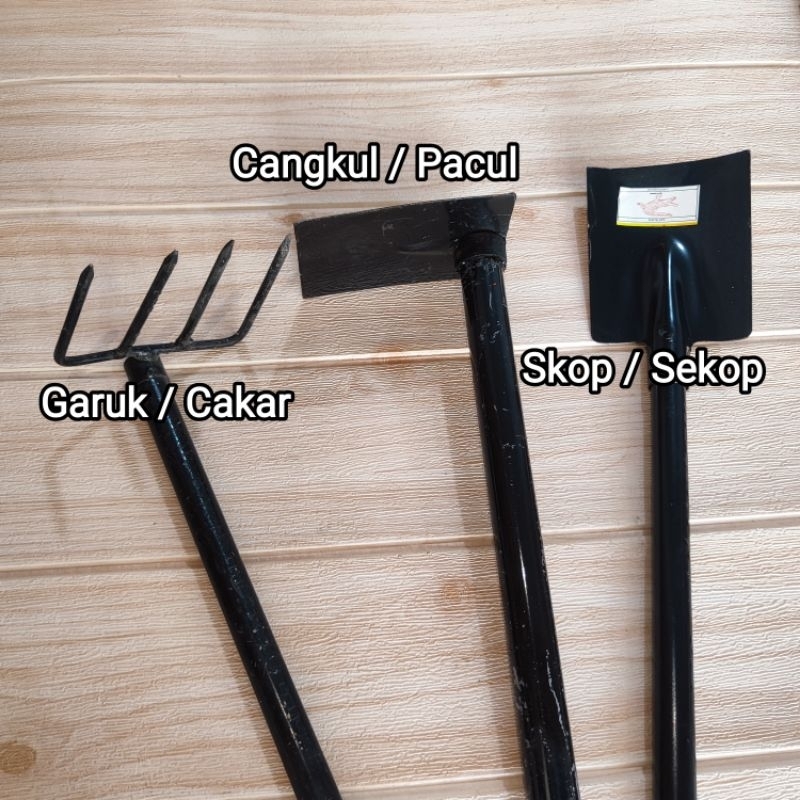 Jual Cangkul Sekop Garukan Kecil Mini Gagang Besi Pacul Skop Cakar Alat ...