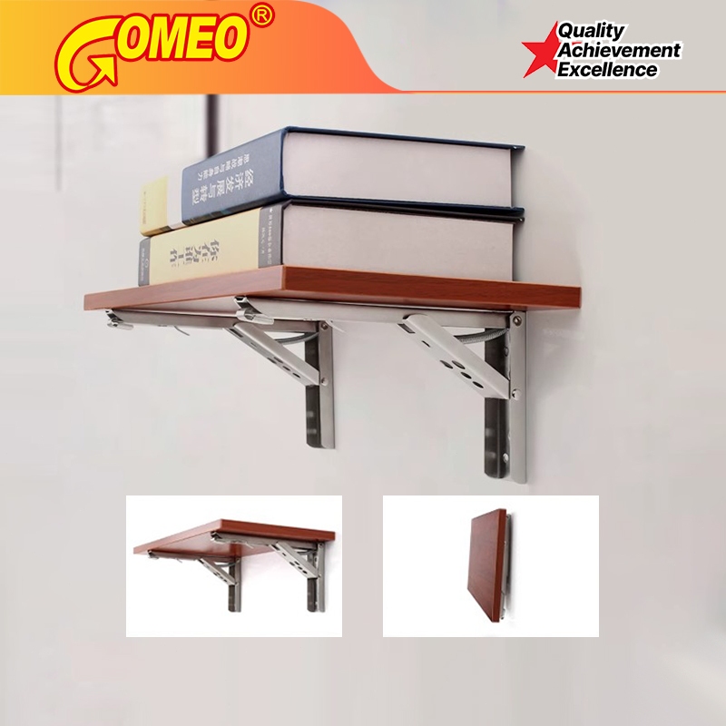 Jual Siku Rak Lipat Putih Stainless GOMEO | Bracket Meja Dinding ...