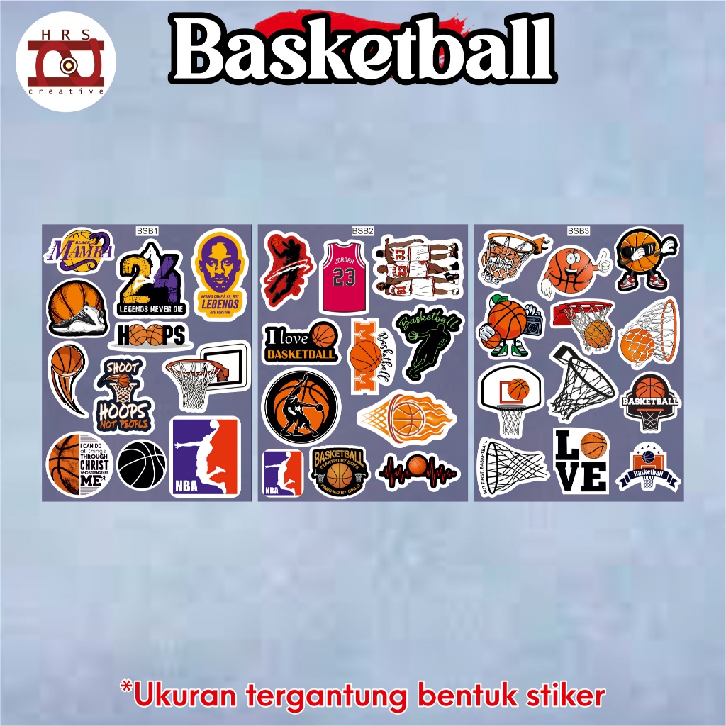 Jual Stiker Basketball Pack ( scrapbook, coverbook, tumblr, laptop dll ...