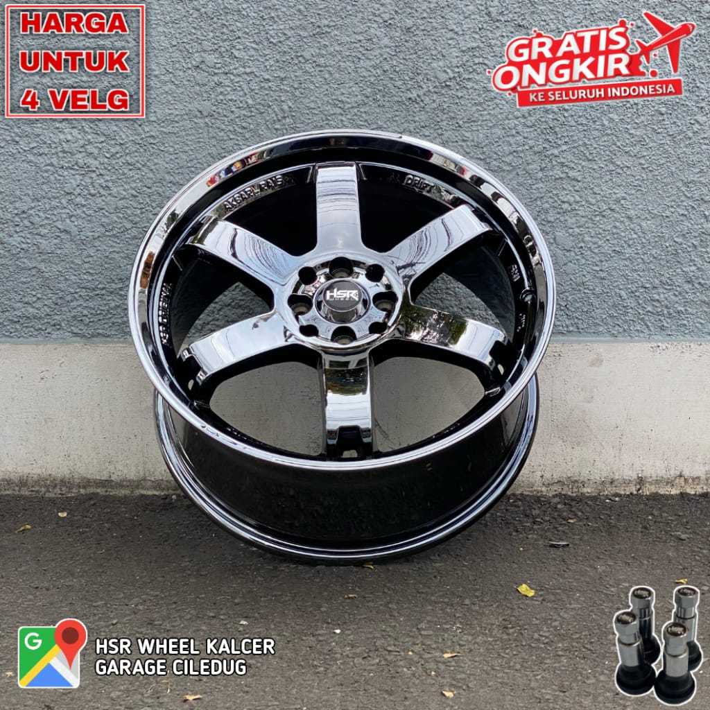 Jual VELG RACING HSR R18 RAI-S3 BLACK CHROME PCD 4X100-4X114,3 ET45 ...