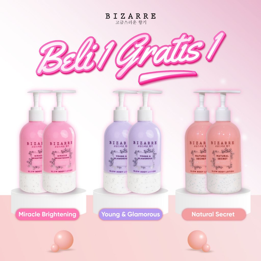 Jual (BUY 1 GET 1) BIZARRE Glow Body Lotion Lotion Tubuh 2 PCS - 300 ML ...
