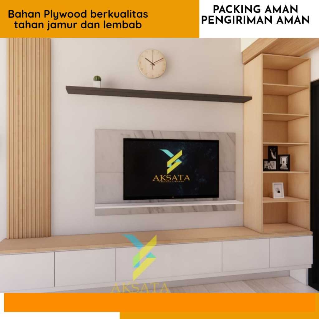 Jual Promo Diskon Rak Pajangan Dinding Backdrop TV | Shopee Indonesia