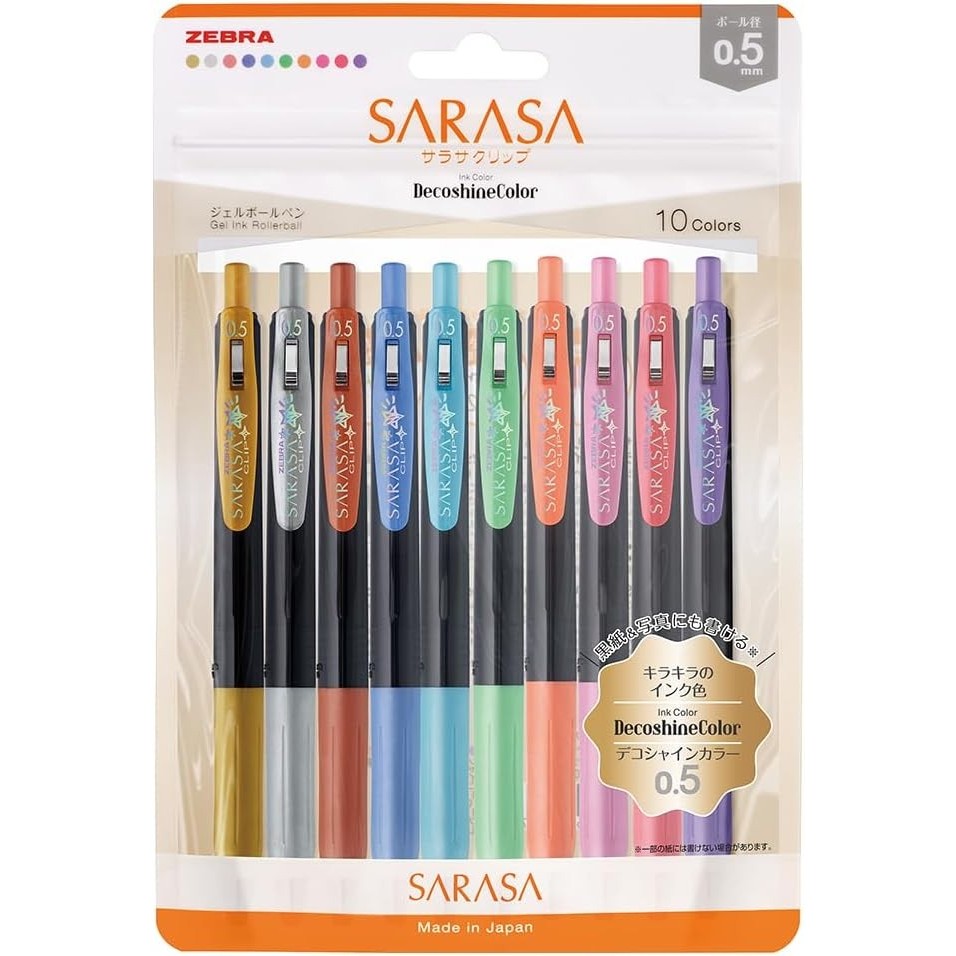 Jual Zebra Sarasa Deco Shine Metallic Shiny 10 Colors Set Limited ...