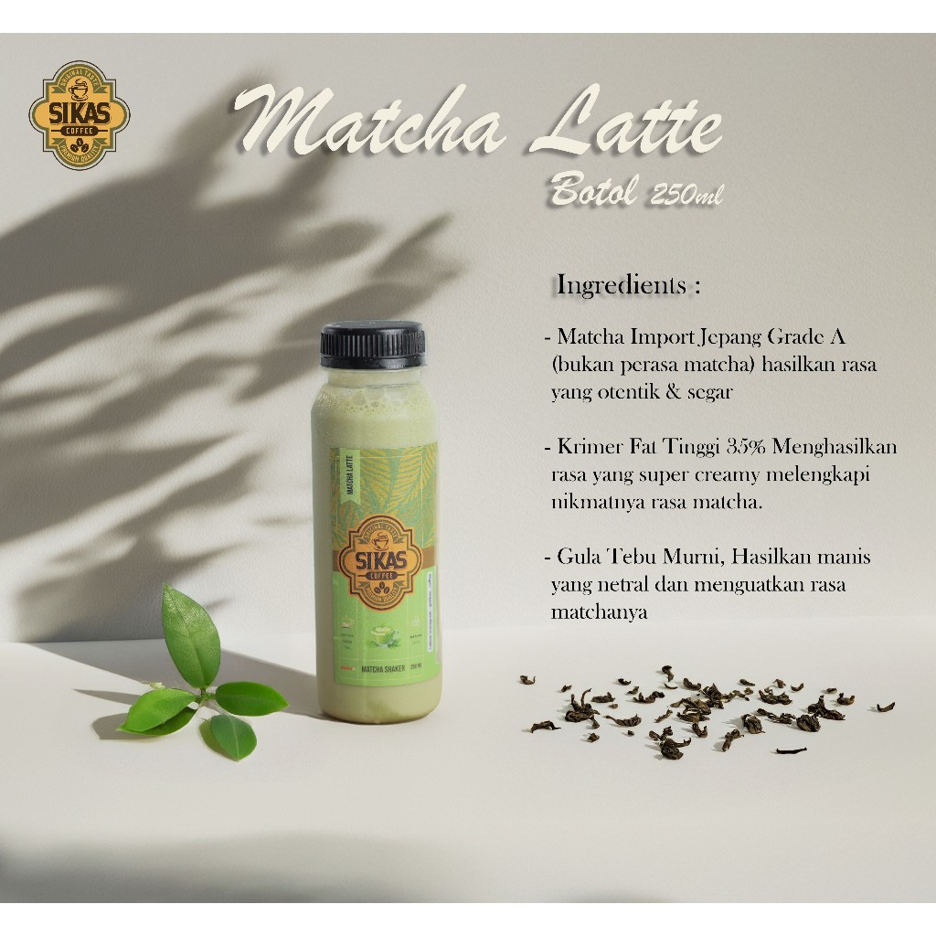 Jual Matcha Instan Sikas Matcha Latte Botol 250ml tinggal shaker atau ...