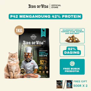 Bite of Wild - Makanan Kucing Kering Bebas Biji-Bijian 1KG Catfood Raw Boost Formula Premium P42