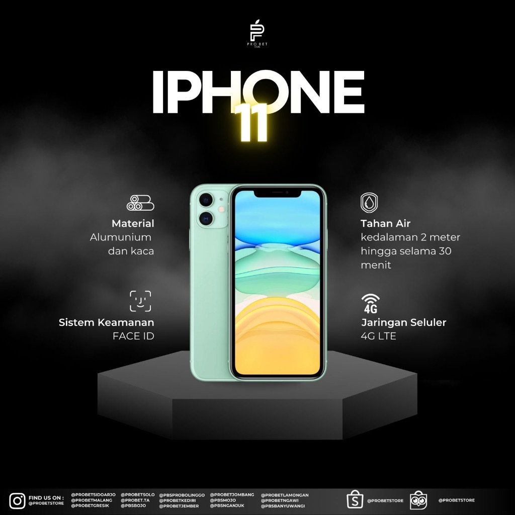 Jual IP 11 64GB / 128GB / 256GB FULLSET LIKE NEW SECOND ORIGINAL ...