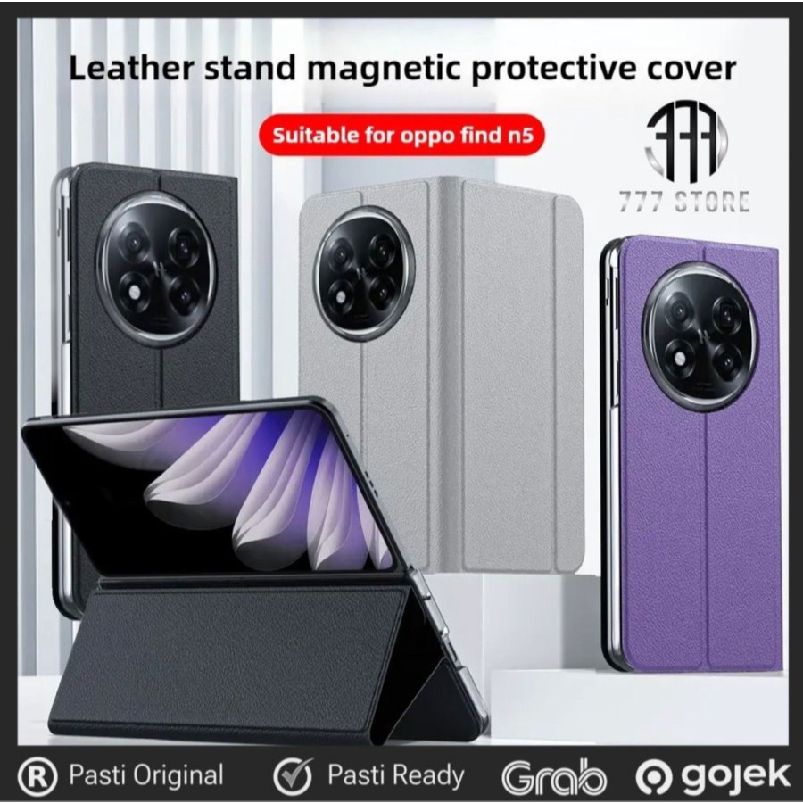 Custodia In Pelle Con Cinturino Per OPPO Find N3 Flip - Sottile, Antiurto, Supporto Palmare - 3