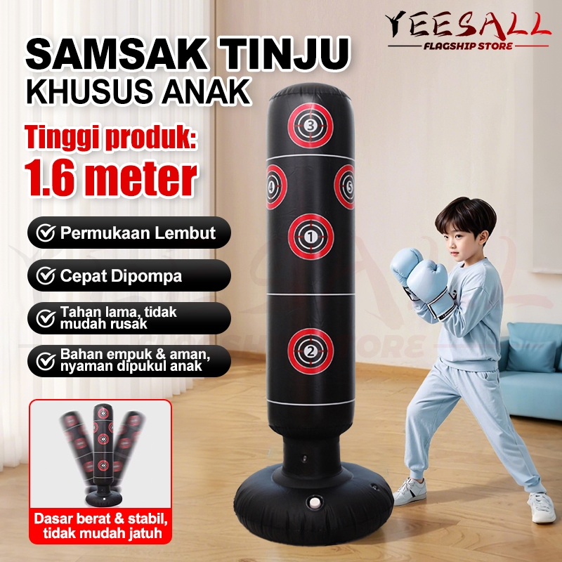 Jual Standing Boxing Angin Anak -Vertical Punching Bag Tiang Samsak ...