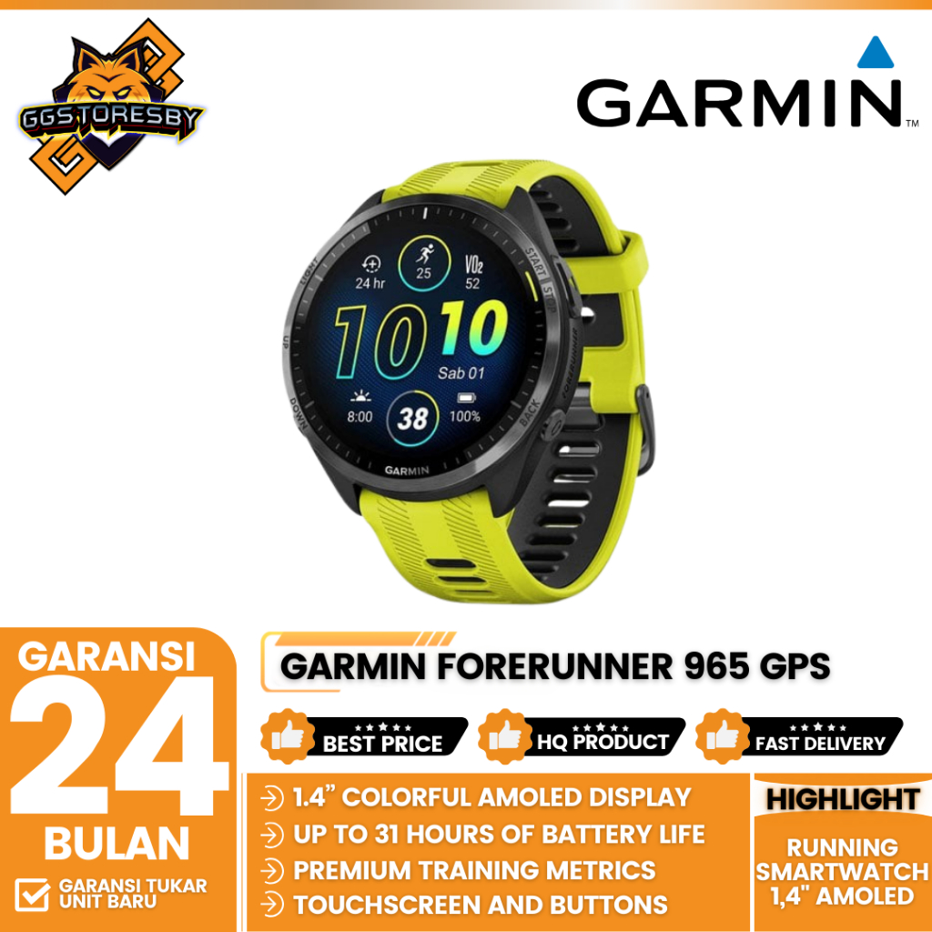 Garmin Forerunner 965 Gps Running Smartwatch Amoled 1,4'' Inch Waterproof  Atm