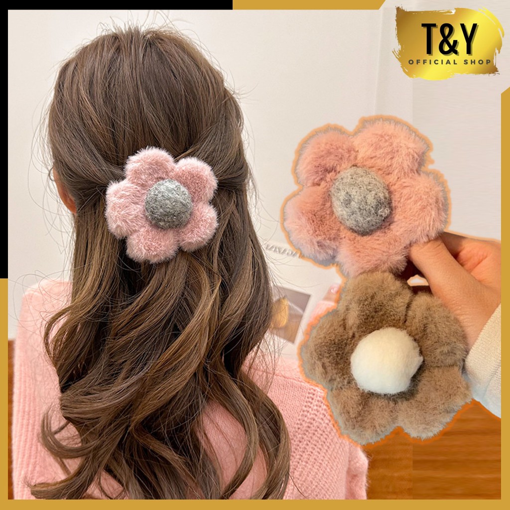 Jual T&Y Jepit Rambut Bulu Korea Model Bunga Sakura Jepit Rambut Bunga ...