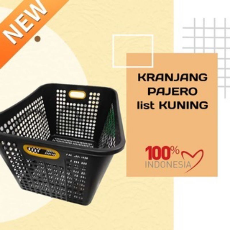 Jual Keranjang Pajero Hitam Genggam List Kuning Tebal | Shopee Indonesia