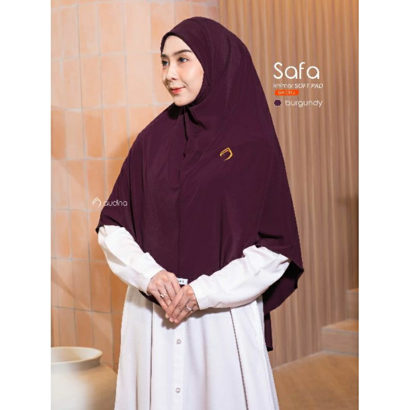 Safa Jilbab Dagu Ped Dan Soft Ped ORI Audina Bahan Jersey Premium Jilbab Hitam Putih Syar'I