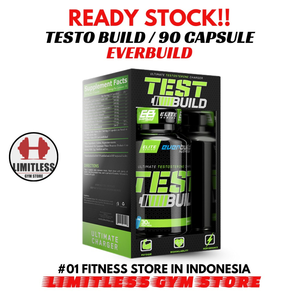 Jual EVERBUILD TEST BUILD Testo Booster 90 Kapsul Import Tongkat Ali ...