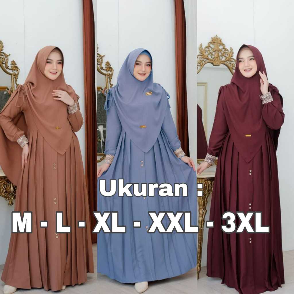 Anggun dan Syar'i dengan Gamis Mawwadah Set Khimar Crinkle Airflow Premium