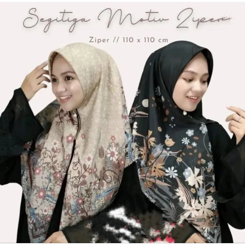 TERMURAH HIJAB BELLA ZIPER MOTIF VOAL LASER CUT VIRAL110×110CM