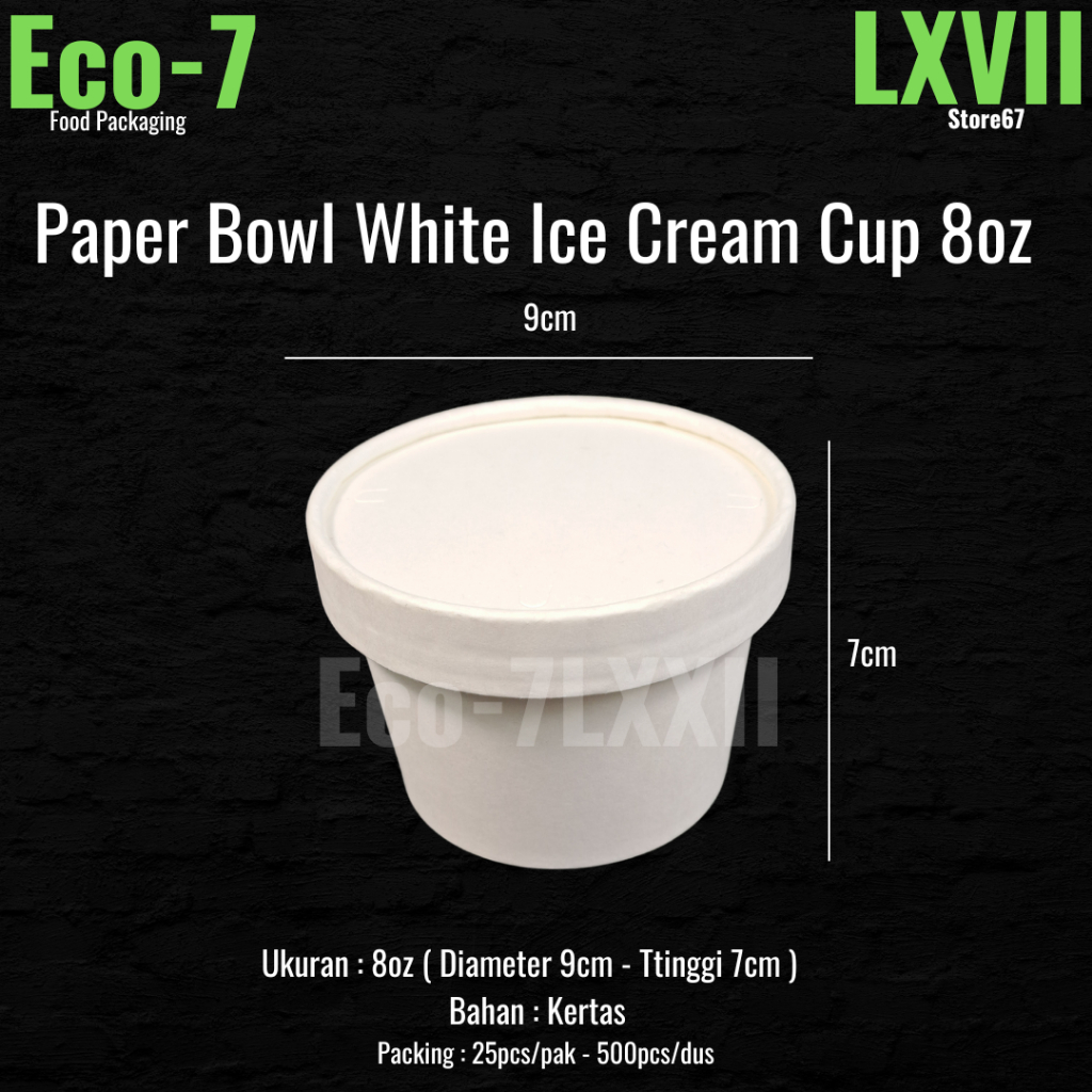 Jual Paper Cup White 8oz + Tutup - Bowl Soup Cup, Ice Cream Cup ...