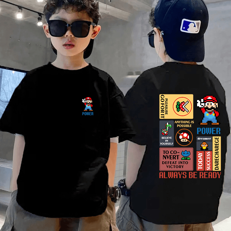 Jual Kaos Anak Distro Super Mario Sablon Depan Belakang | Atasan Anak ...