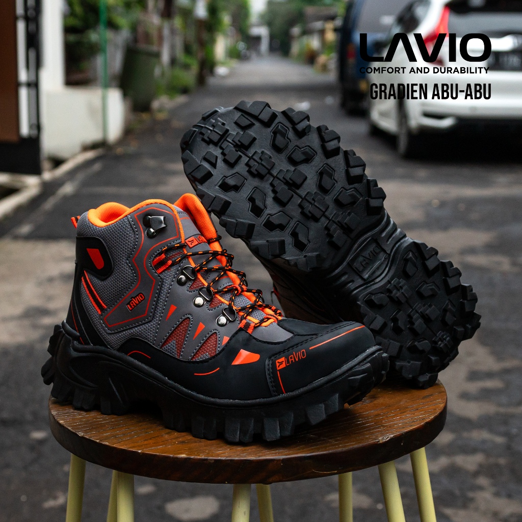 Jual Lavio Sepatu Pria Boots Safety High Kerja Proyek Gunung Hiking ...