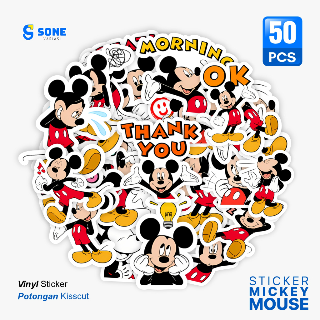 Jual Sticker Pack MICKEY MOUSE / Stiker Kartun Animasi Paper Vinyl Deco ...