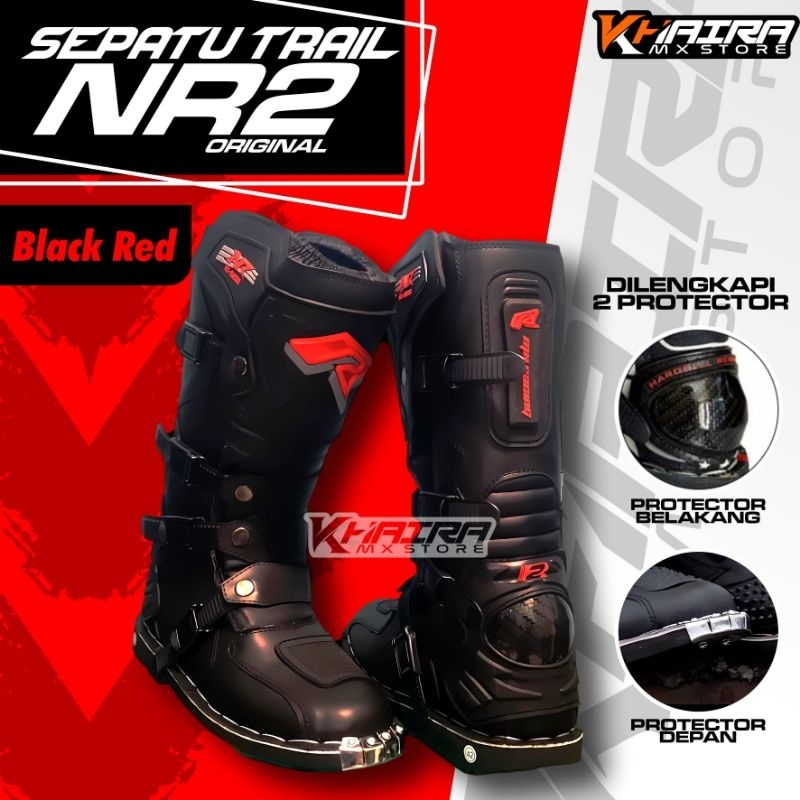 Jual SEPATU TRAIL ENDURO MOTOCROSS/BOOTS SAFETY UJUNG BESI NR2 TERBARU ...