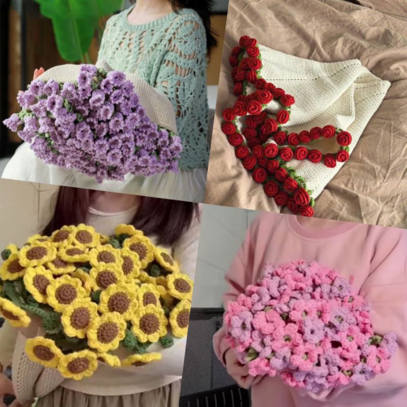 Jual BUKET BUNGA RAJUT VIRAL [Free gift random] | Shopee Indonesia