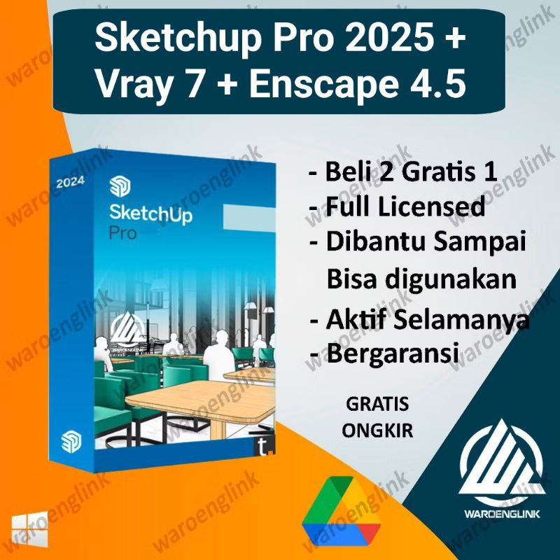 Jual Sketchup Pro 2025 terbaru full version | Video tutorial install ...