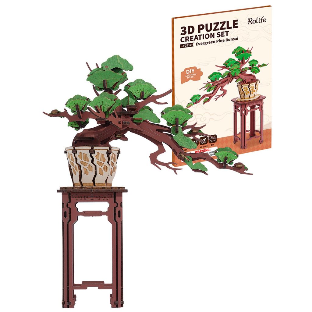 Rolife Bonsai Pin 3D – Puzzle Bois à Monter – Modèle Kit Adulte – Déco Intérieure – Artisanat