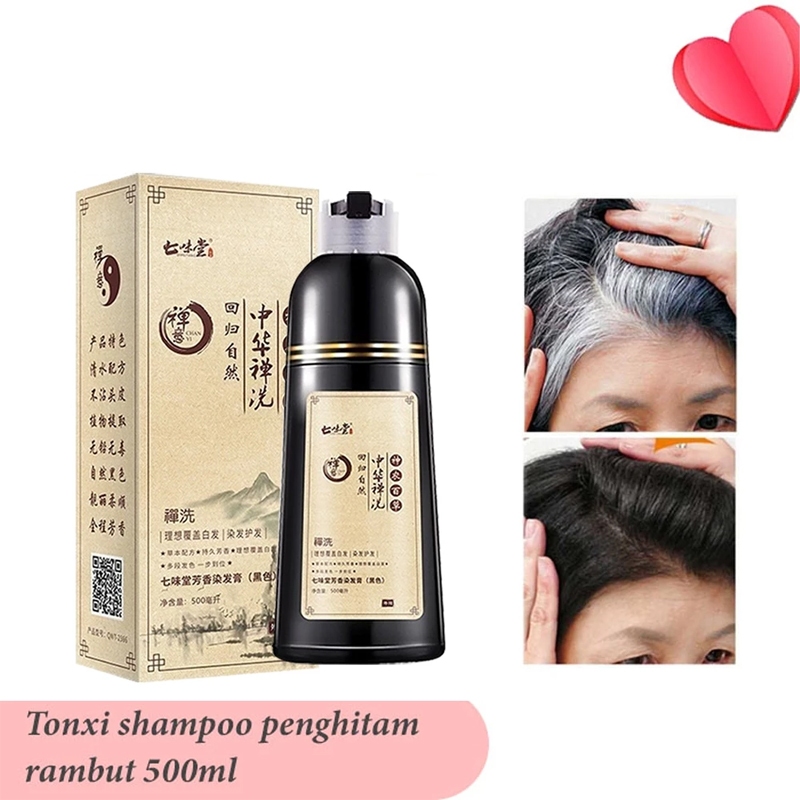 Shampoo Penghitam Rambut Herbal Original | Sampo Penghilang Uban & Perawatan Rambut Hitam Alami | Hair Black Shampoo Pria Wanita