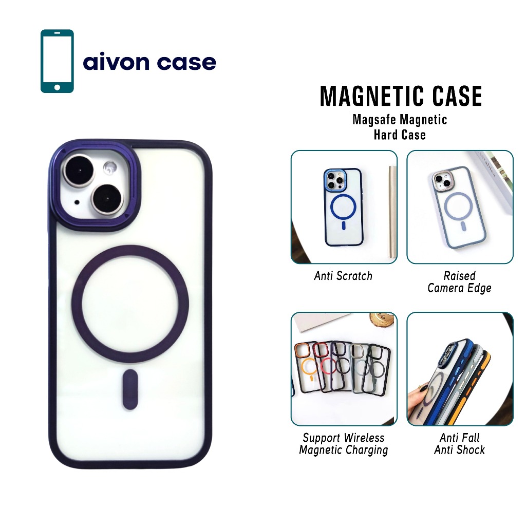 Jual BLACK MAGNETIC MAGSAFE CASE CASING FOR IPHONE 16 16PLUS 16PRO ...