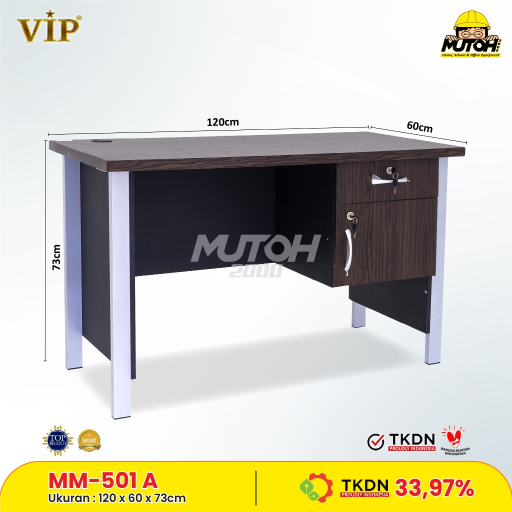 Jual Meja VIP MM-501 meja kerja kantor kaki besi 1/2 Biro meja kantor ...