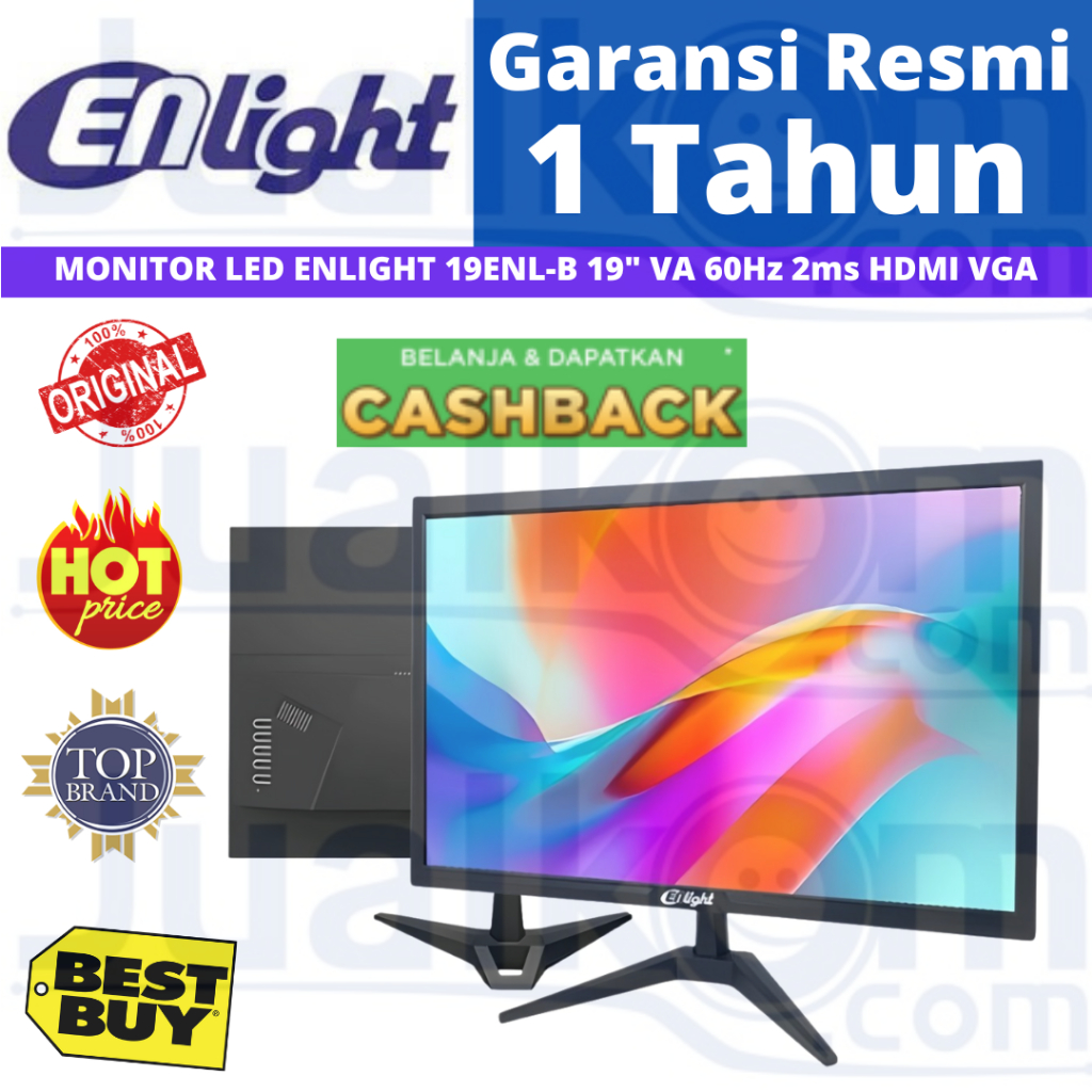 Jual MONITOR PC MONITOR 19 Inch MONITOR LED ENLIGHT 19ENL-B 19