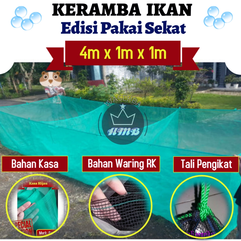 Jual Keramba Ikan Sekat Bahan Kasa dan Waring RK Anti Geser Ukuran 4m x ...