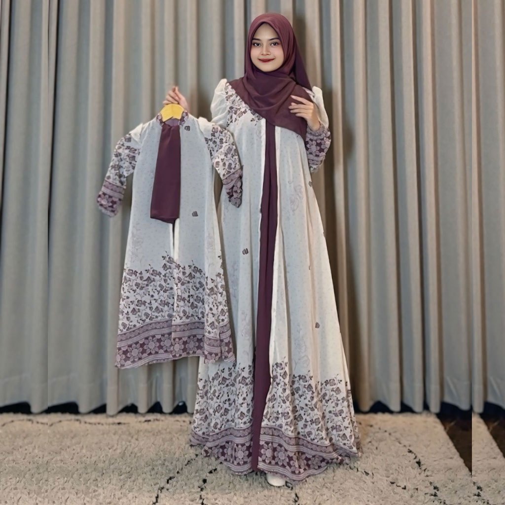 Jual Mahira Dress Sarimbit Raya Gamis Ceruty Mewah Syari Couple ...