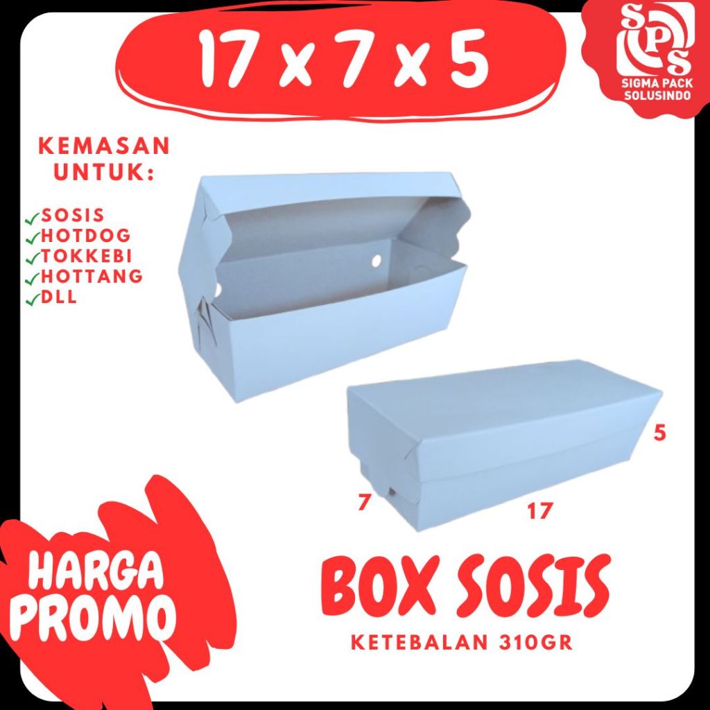 Jual Box Sosis KW 17x7x5 Corndog Packing Bakar Tokkebi Hottang Ivory ...