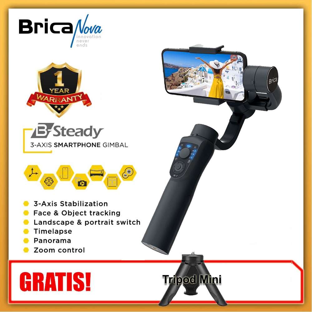 Brica BSteady B-Steady Axis Gimbal Hitam Free Tripod BS1