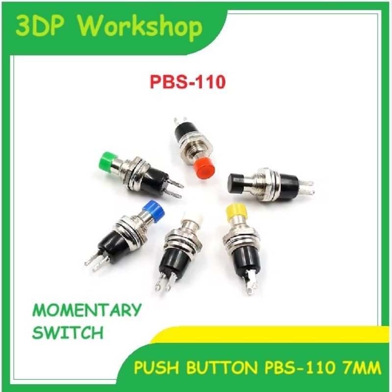 Jual PUSH BUTTON PBS-110 7MM NO LOCK SWITCH | Shopee Indonesia