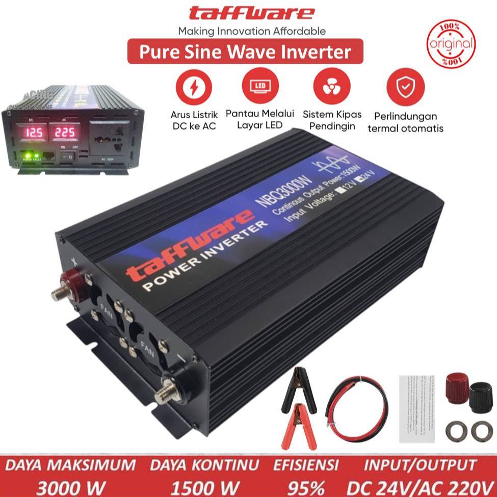 Jual Power Inverter Pure Sine Wave DC 24V To AC 220V 3000 Watt | Shopee ...