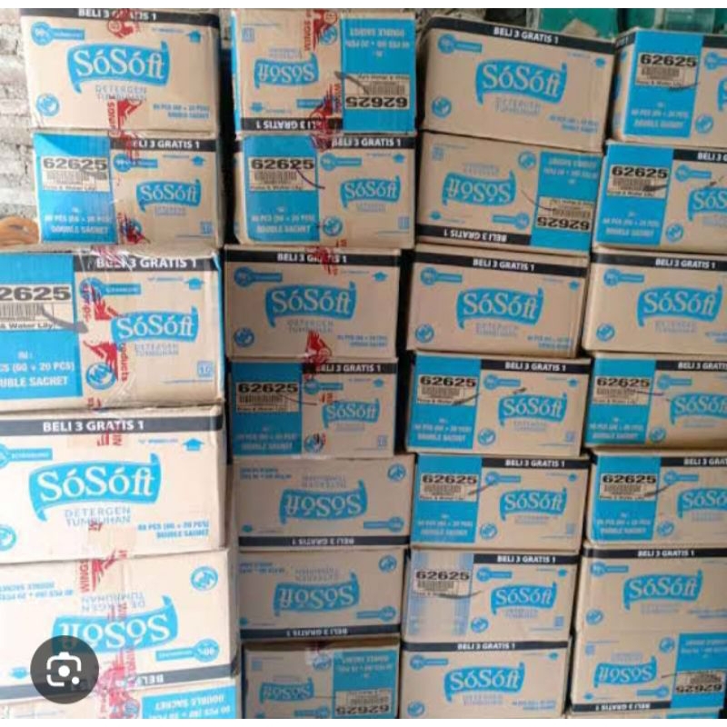 Jual SO SOFT DETERGENT RENTENG ( KARTONAN) TIDAK DAPAT PIIRNG isi ...