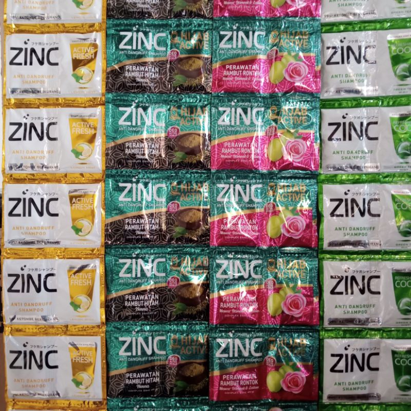 Jual (2 Renceng 48 Sachet) Shampo Zinc Anti Ketombe Sachet Random ...