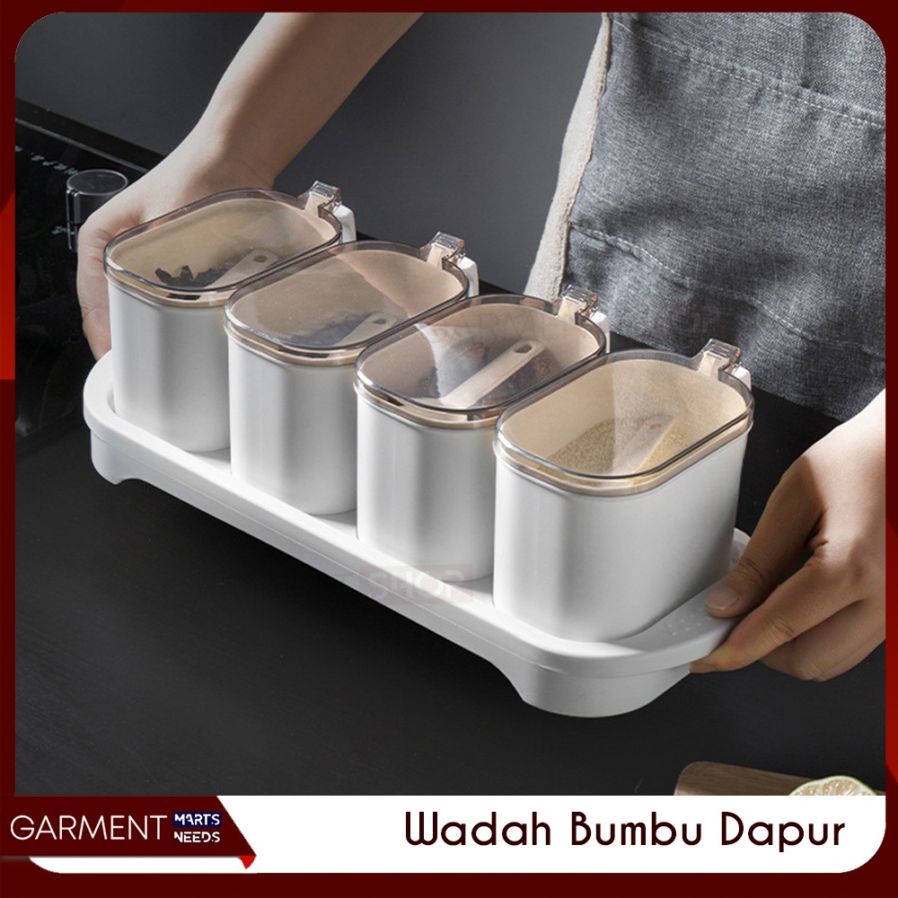 Jual BUMTIH - Set Tempat Bumbu Dapur 4in1 Seasoning Jar Box Spices ...