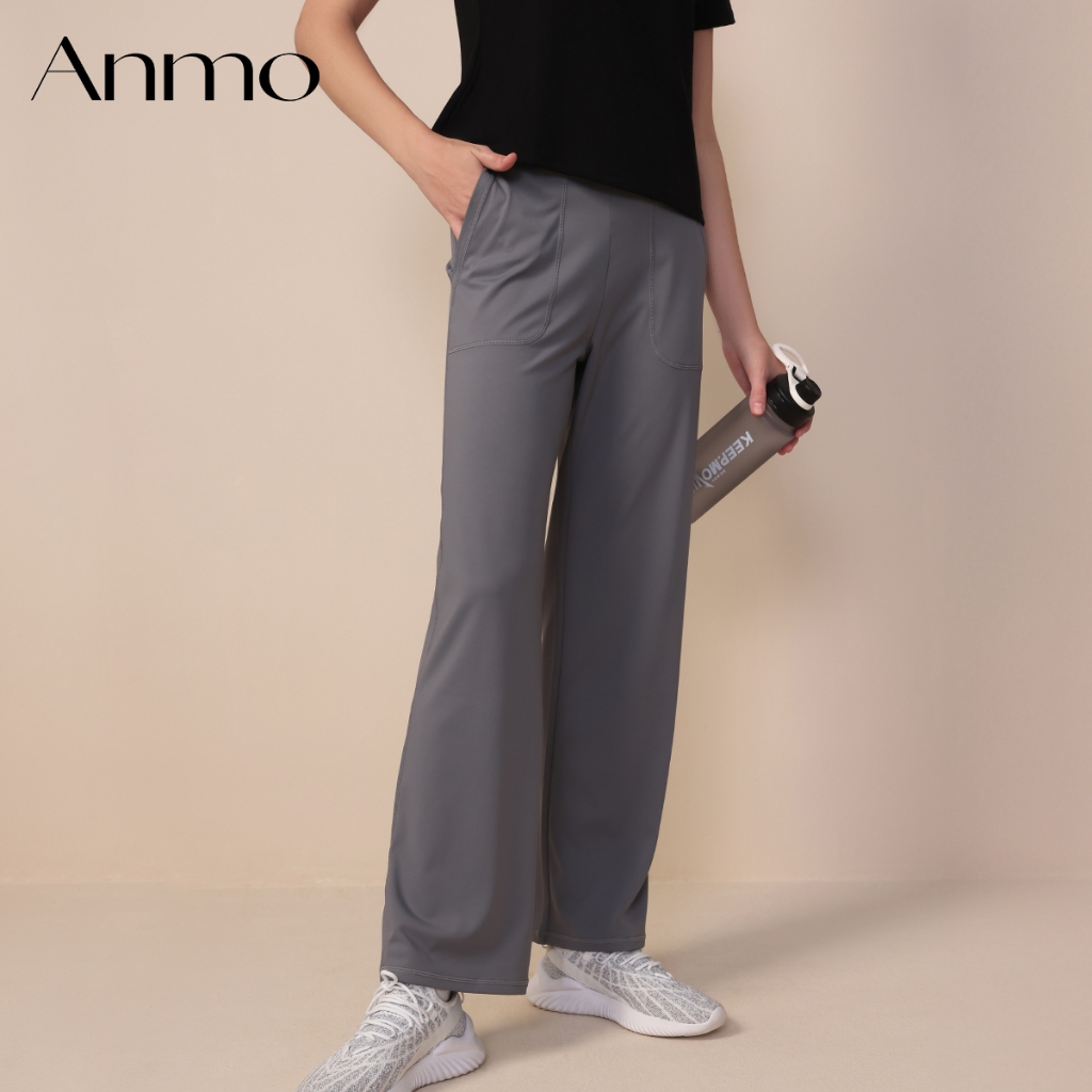 Jual ANMO-Celana kasual high-waist, celana olahraga, santai, celana ...