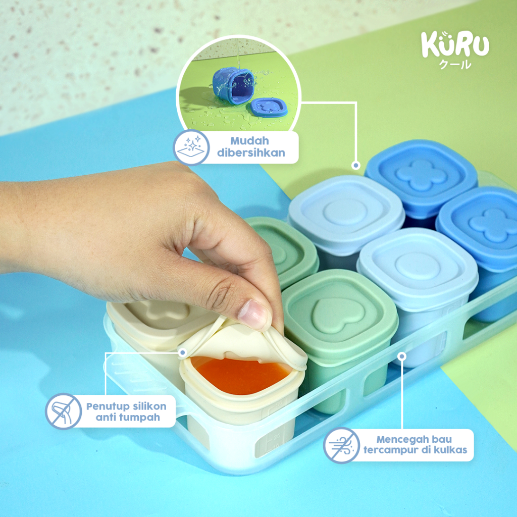 Jual Kuru Baby Silicone Food Container Storage Box | Wadah penyimpanan ...