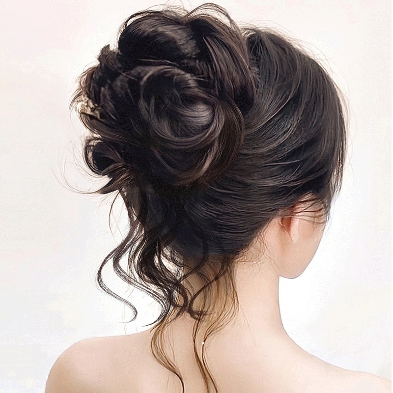 Jual Jepit Rambut Wig Cepol Sanggul Tebal Rumbai Messy Synthetic Curly ...