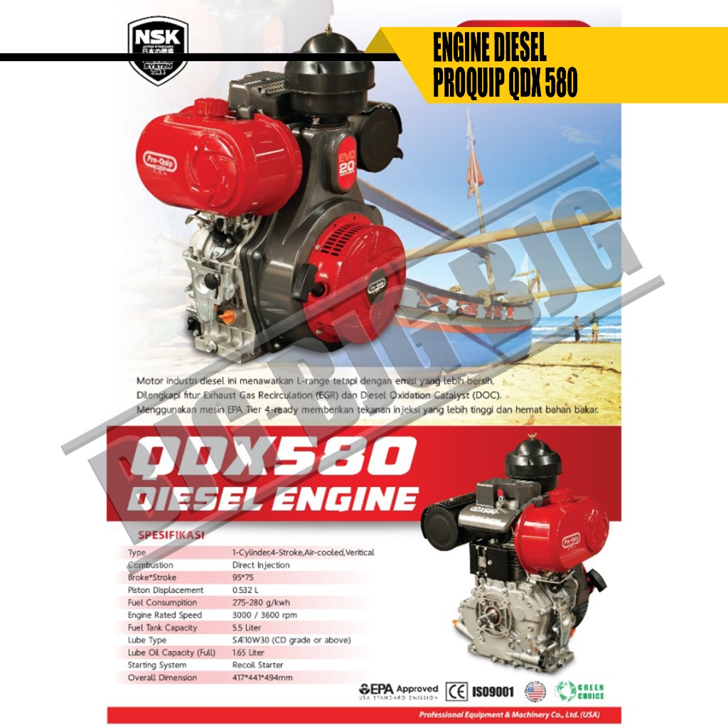 Jual MESIN PENGGERAK SERBAGUNA / ENGINE DIESEL PROQUIP QDX 580 20 HP ...