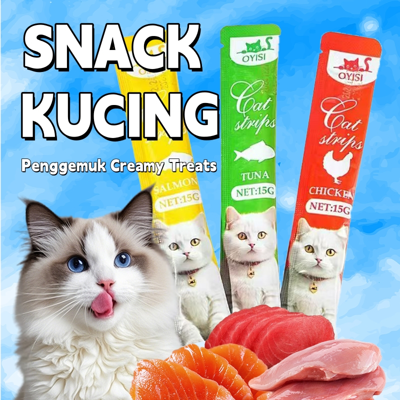 Jual Snack Kucing Penggemuk Cat Strips Bergizi Cemilan Kucing Mix ...