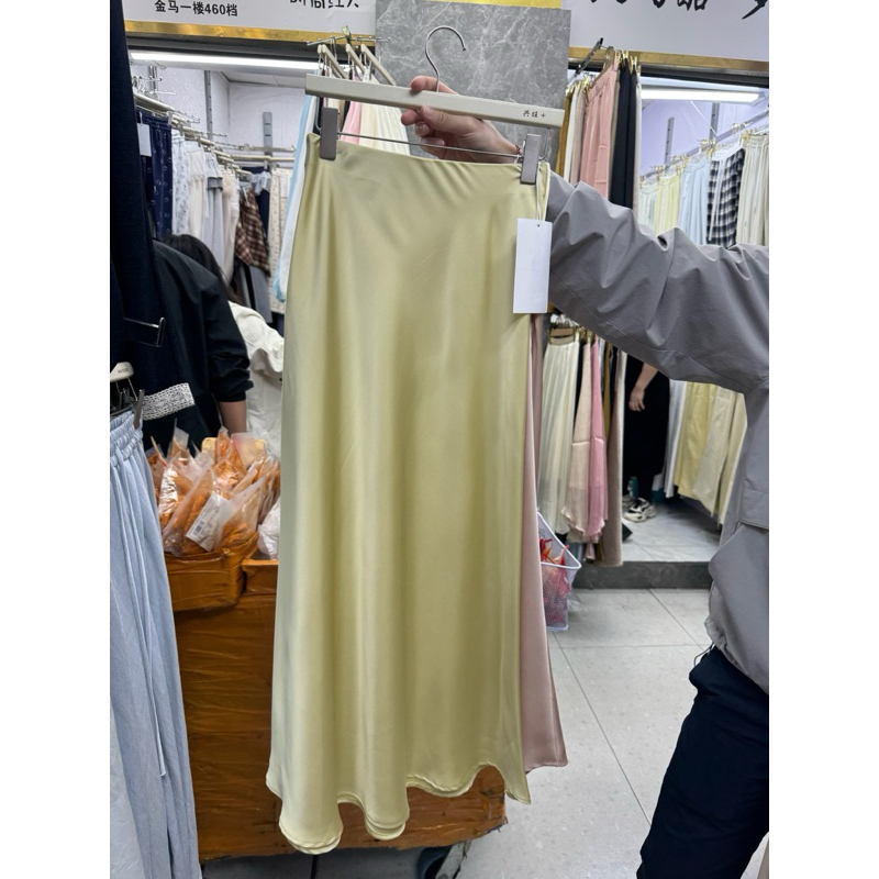 CN729 1701 ROK SATIN PLAIN MERMAID MAXI SKIRT XINGWANG