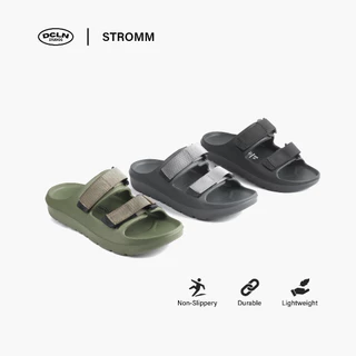 Declan Sandal Karet Eva Pria Stromm 06-056 Adjustable Wide Fit Hitam No Box